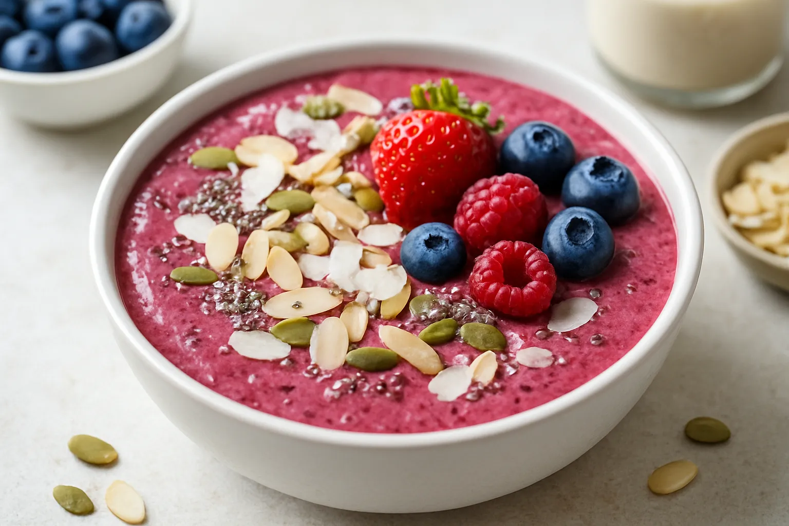 Almond-Berry Protein Smoothie Bowl