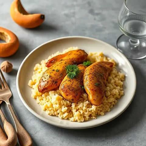 Turmeric-Ginger Chicken with Cauliflower Rice
