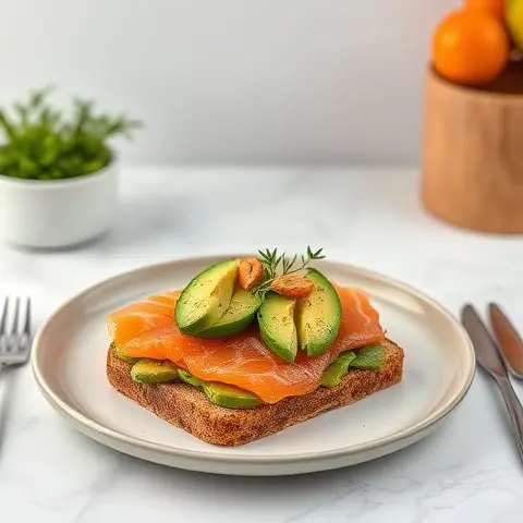 Smoked Salmon and Avocado Rye Toast