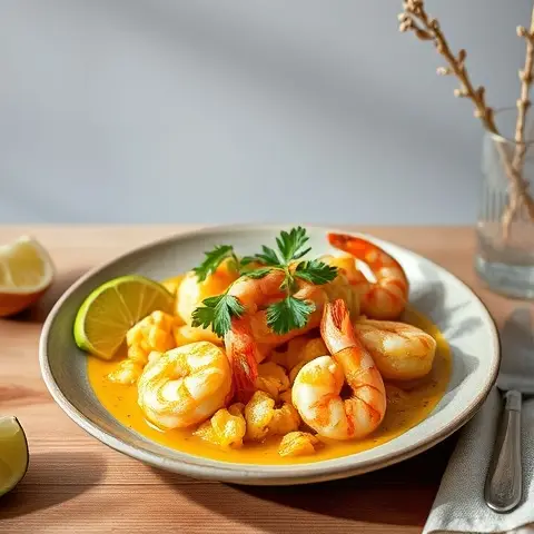 Coconut-Lime Cauliflower and Shrimp Curry