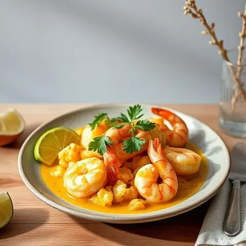 Coconut-Lime Cauliflower and Shrimp Curry