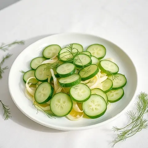Refreshing Cucumber, Fennel, and Dill Salad with Olive Oil