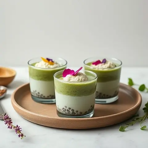 Matcha Chia Pudding Cups
