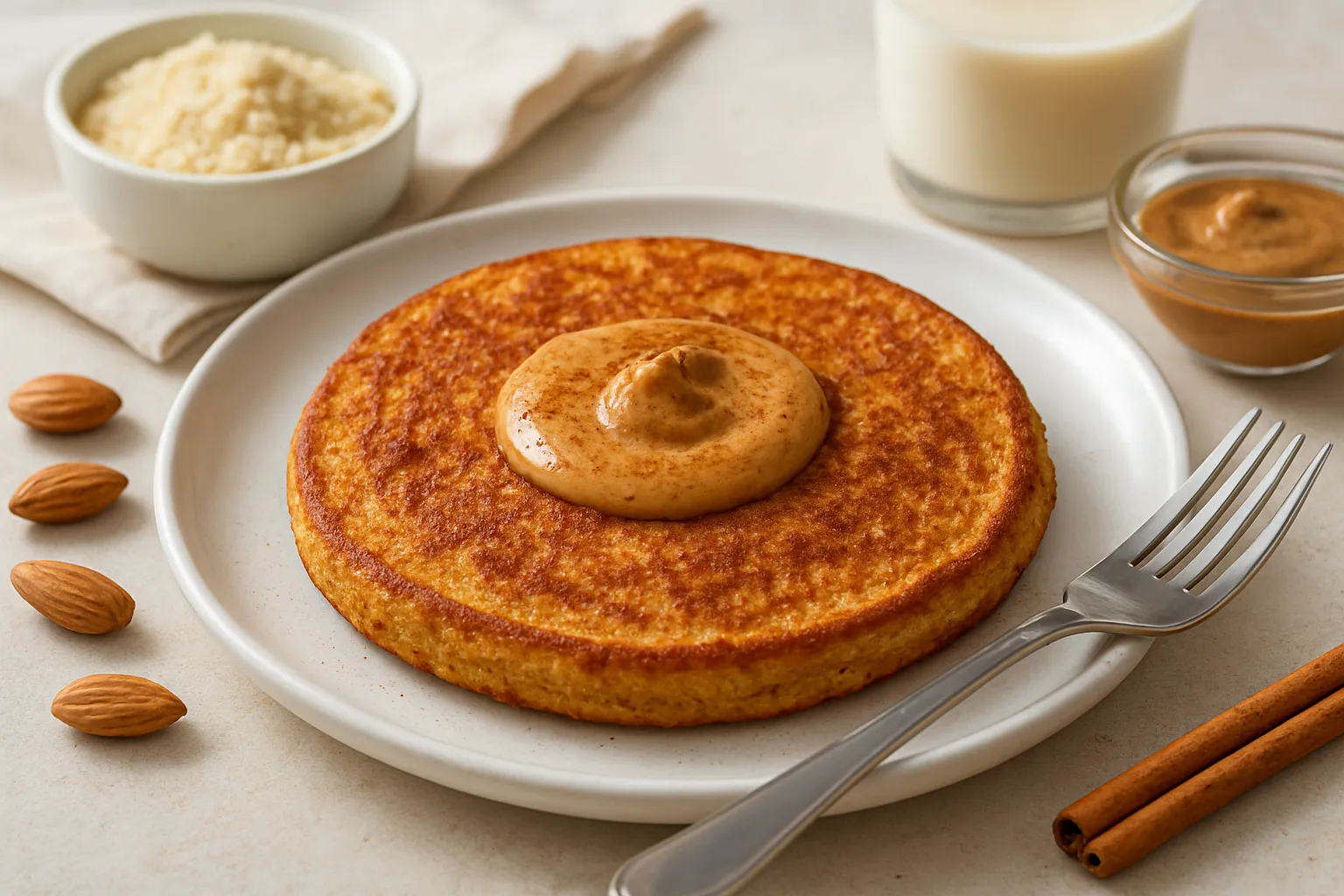 Almond Butter & Cinnamon Keto Mug Pancake (Sugar-Free)