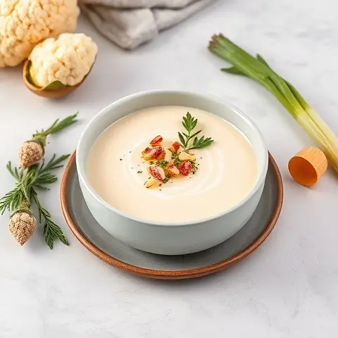 Creamy Cauliflower and Leek Soup