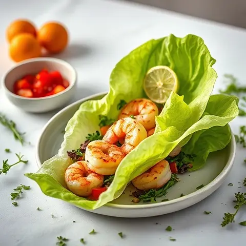 Grilled Shrimp Tostada Lettuce Cups