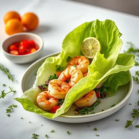 Grilled Shrimp Tostada Lettuce Cups