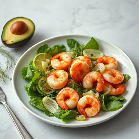 Grilled Shrimp, Avocado & Fennel Salad with Dill