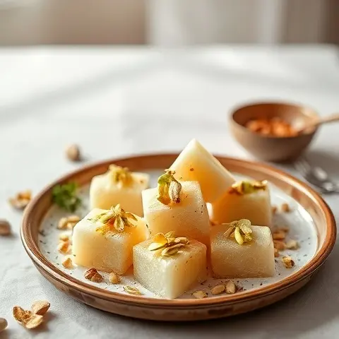 Coconut-Pistachio Halwa-style Bites (No Sugar)