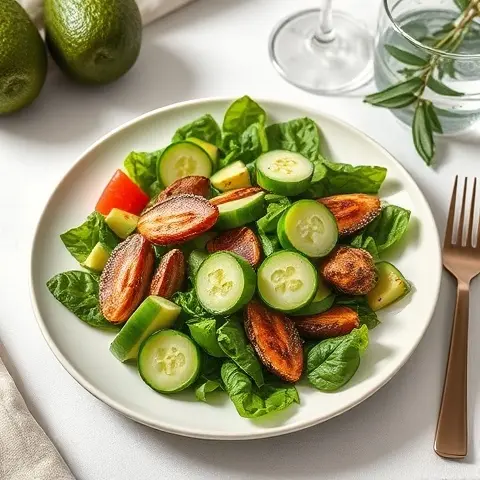 Avocado, Cucumber & Sardine Nicoise Salad