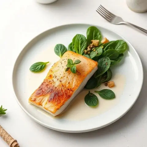 Coconut-Lime Poached Haddock with Spinach