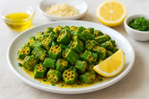 Lemon-Garlic Okra Sauté