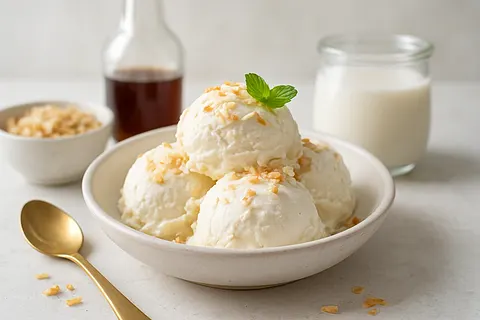 Vanilla Coconut Ice Cream (No Sugar)