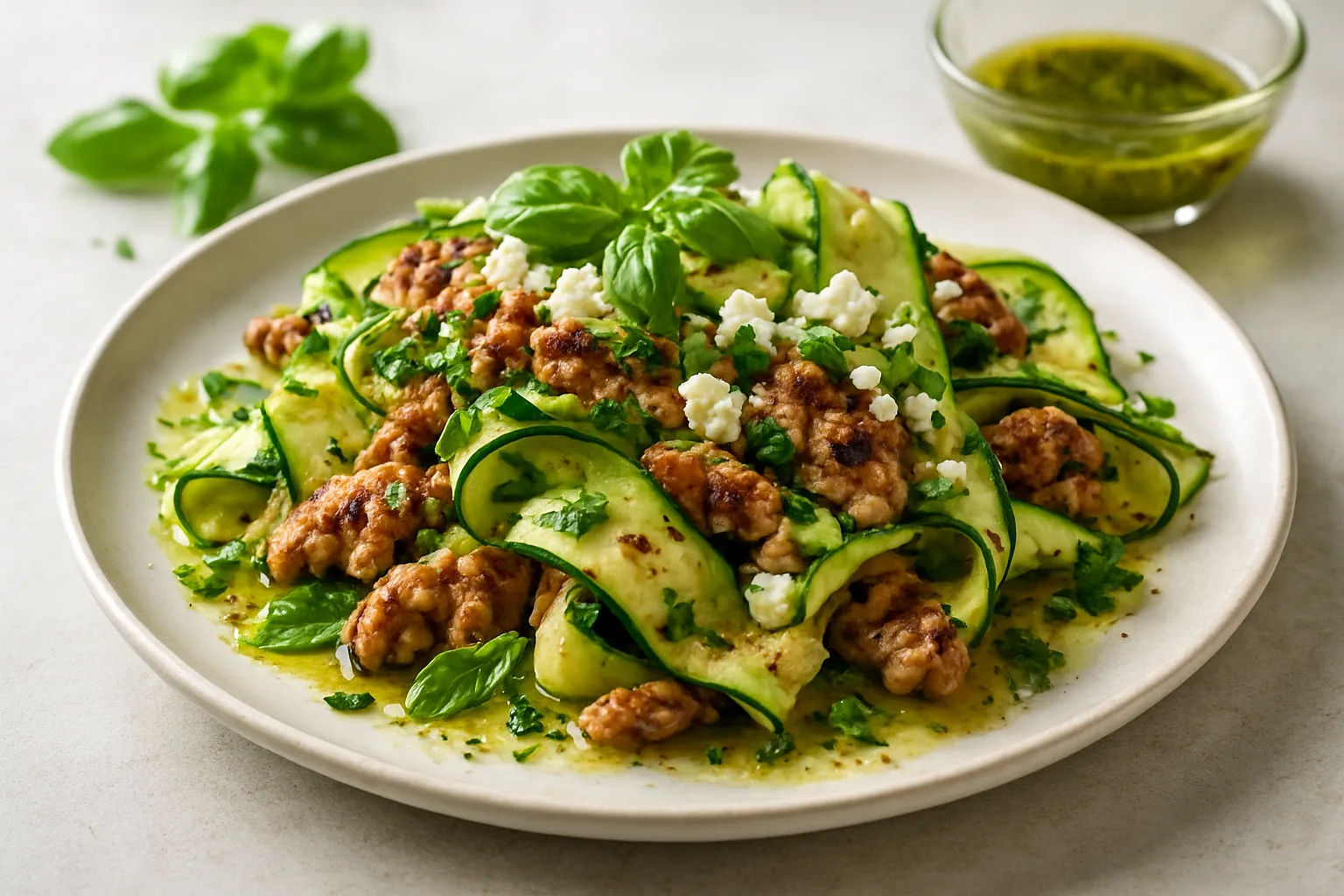 Grilled Turkey & Zucchini Ribbons with Herb Vinaigrette