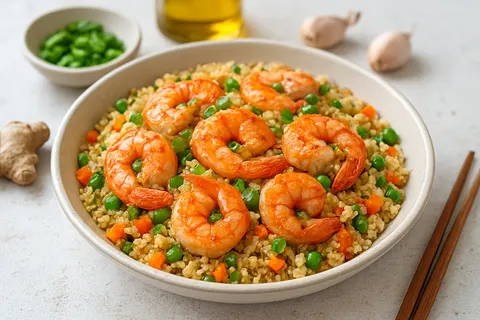 Cauliflower Fried “Rice” with Shrimp