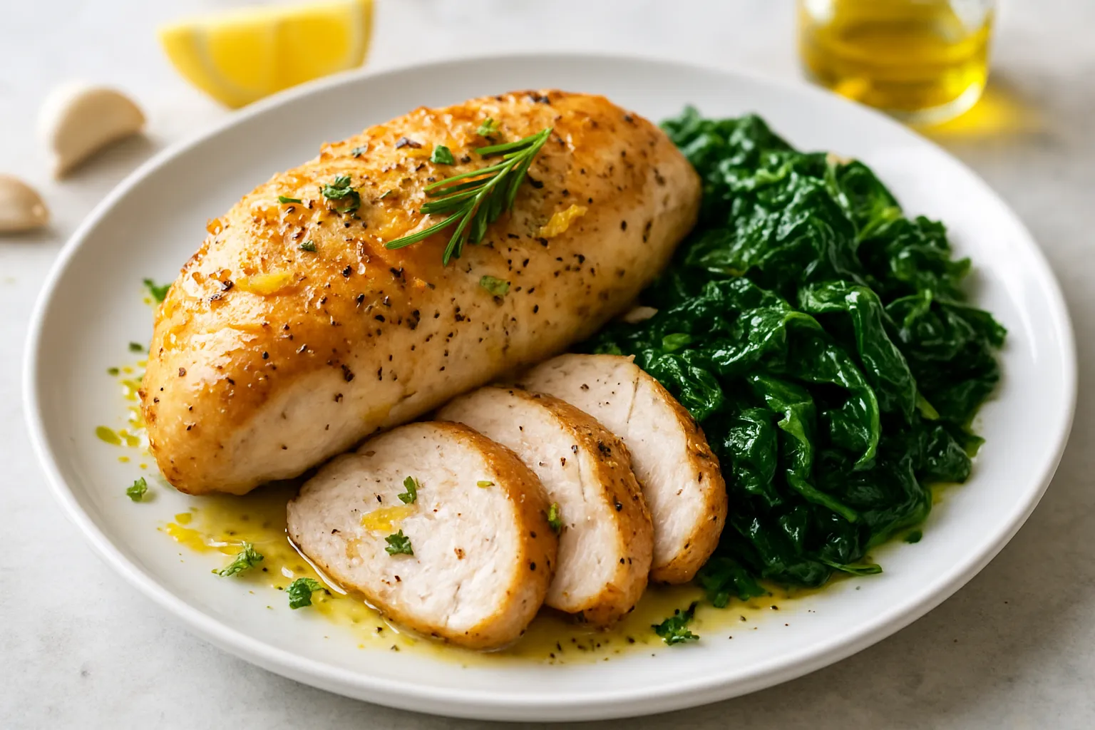 Lemon-Garlic Turkey Breast with Roasted Greens