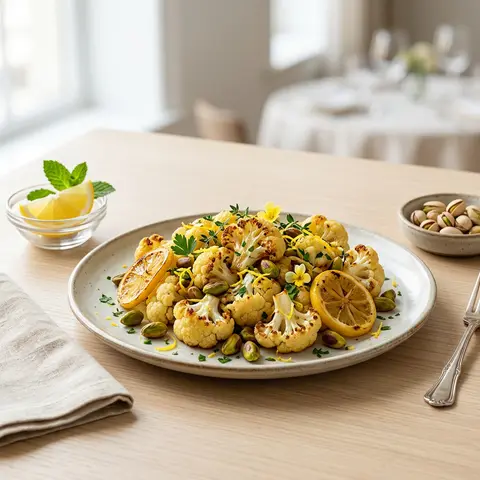 Lemon-Roasted Cauliflower and Pistachio