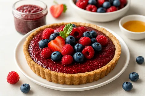 Berry Chia Jam Tart with Almond Crust