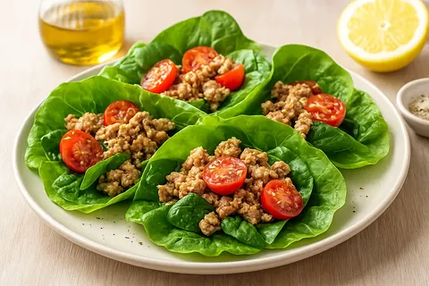 Turkey and Spinach Breakfast Lettuce Wraps