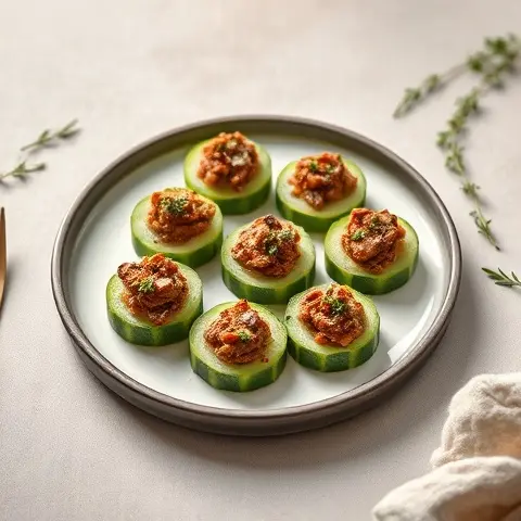 Sardine Tapenade Cucumber Rounds