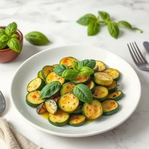 Pan-Sautéed Zucchini with Fresh Basil and Olive Oil
