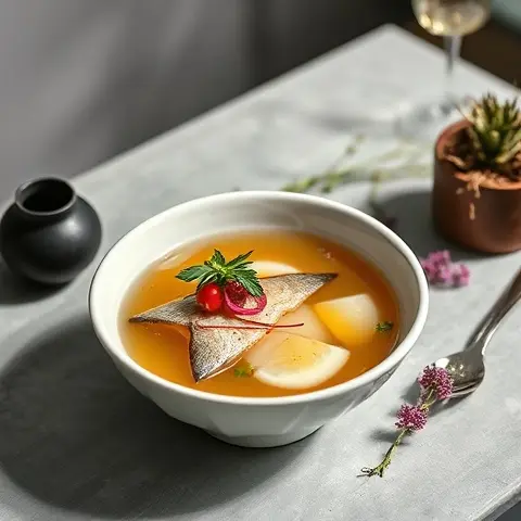Nutrient-Packed Japanese Clear Fish Soup with Collagen-Rich Dashi