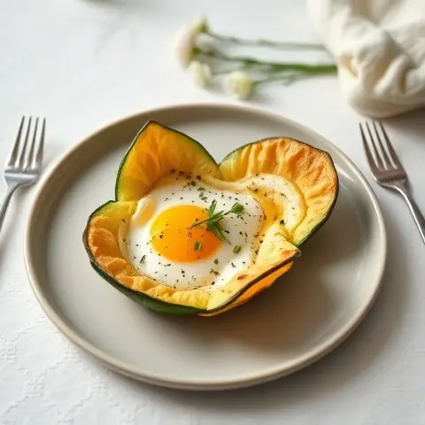 Egg and Zucchini Nests with Chives