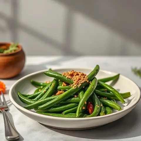 Sesame-Ginger Green Beans with Toasted Sesame Seeds