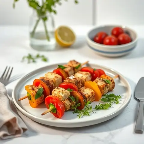 Anti-Inflammatory Tempeh and Pepper Skewers