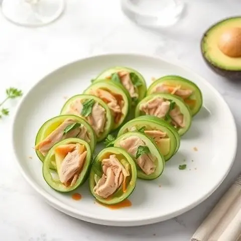 Turkey and Avocado Cucumber Rolls