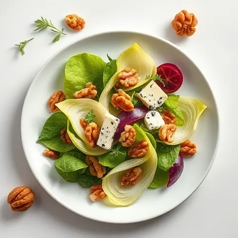 Nutritious Endive, Walnut & Blue Cheese Salad with Mustard Vinaigrette
