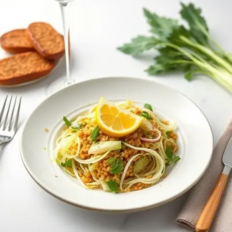 Millet and Fennel Shaved Salad with Lemon Zest