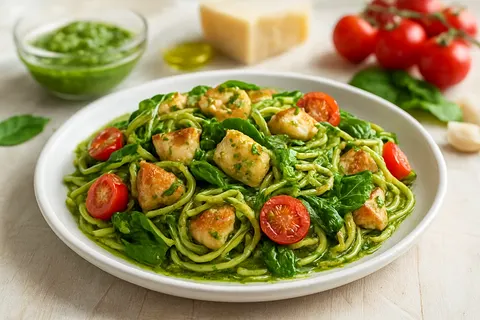 Pesto Chicken & Zoodle Toss
