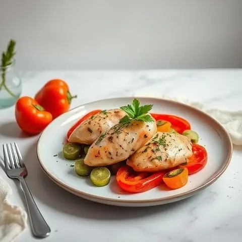 Provençal Herb Chicken with Roasted Peppers