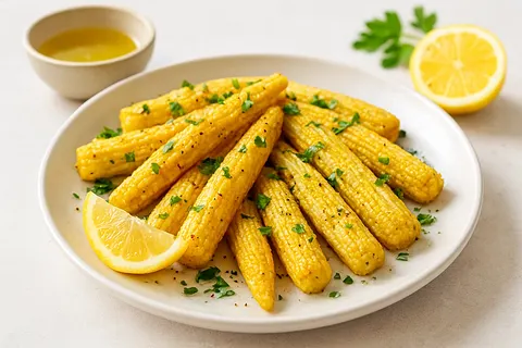 Lemon-Garlic Roasted Baby Corn