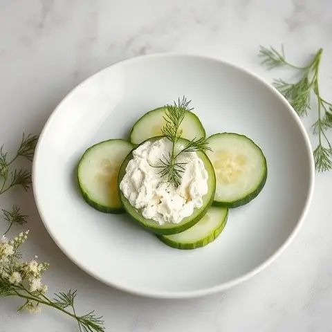 Cottage Cheese Cucumber Rounds with Dill