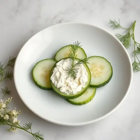 Cottage Cheese Cucumber Rounds with Dill