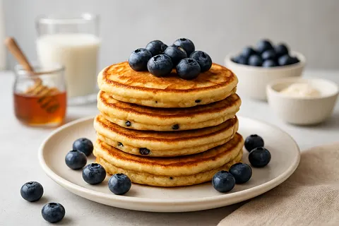 Nutritious Almond Flour Blueberry Pancakes (Sugar Free)