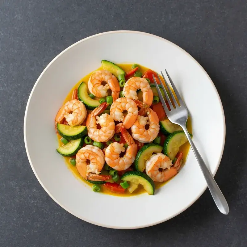 Turmeric-Tamari-Free Shrimp Stir-Fry with Zucchini