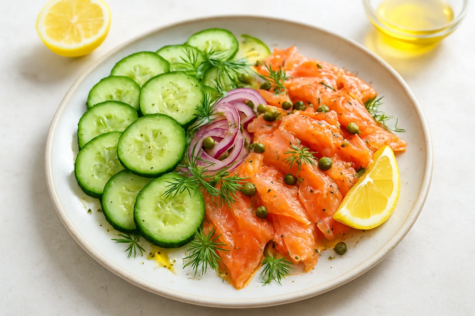 Cucumber & Smoked Trout Breakfast Plate