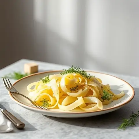 Celeriac Ribbon Salad with Olive Oil and Dill