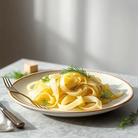 Celeriac Ribbon Salad with Olive Oil and Dill