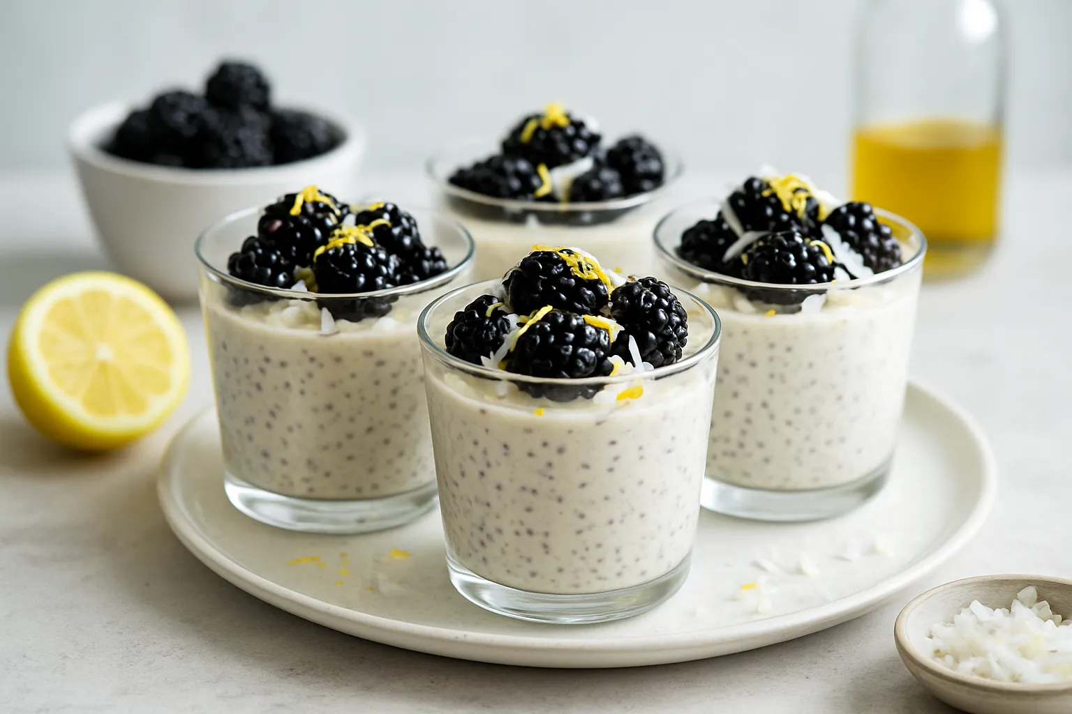Lemon Chia “Cheesecake” Cups (No Sugar)