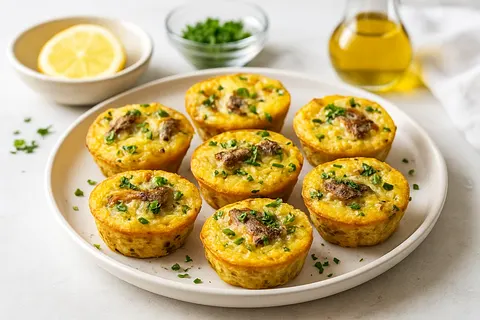 Lemon-Garlic Sardine Frittata Bites