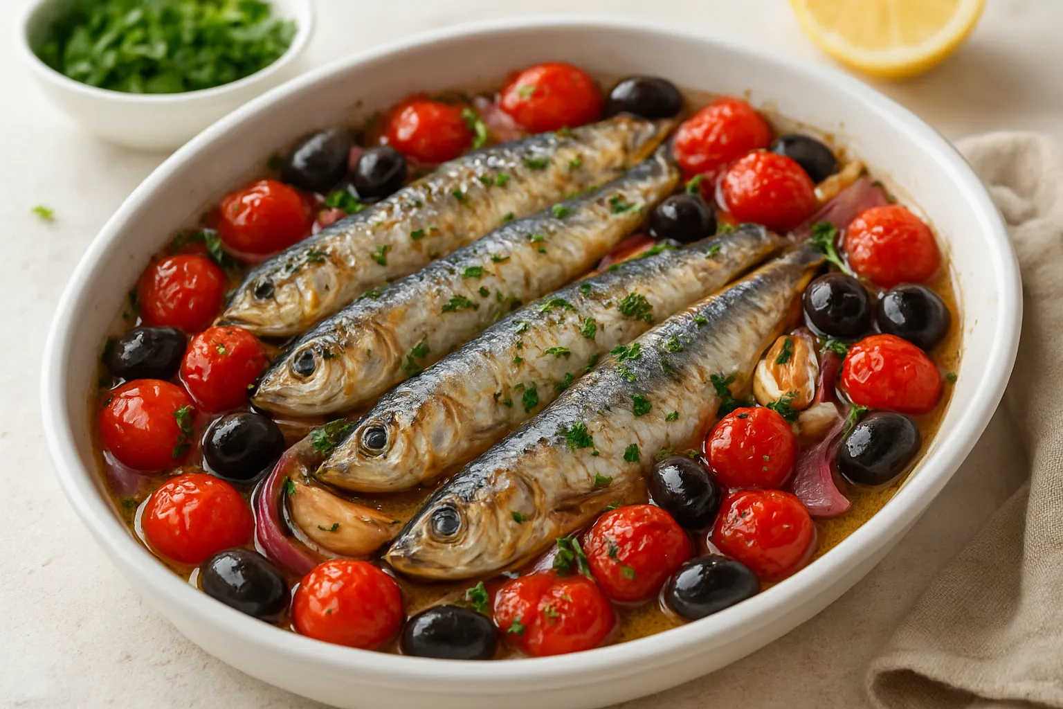 Sardine and Tomato Provençal Bake
