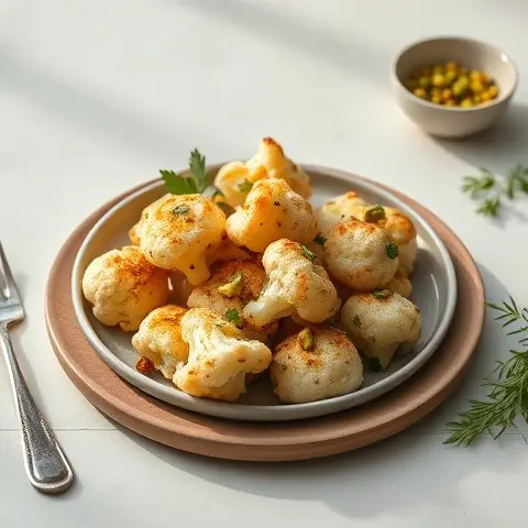 Pistachio-Crusted Roasted Cauliflower Bites