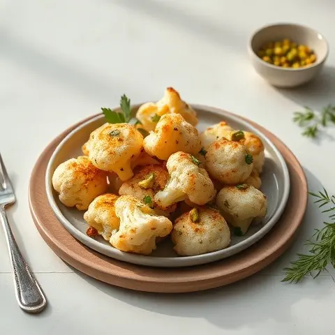 Pistachio-Crusted Roasted Cauliflower Bites