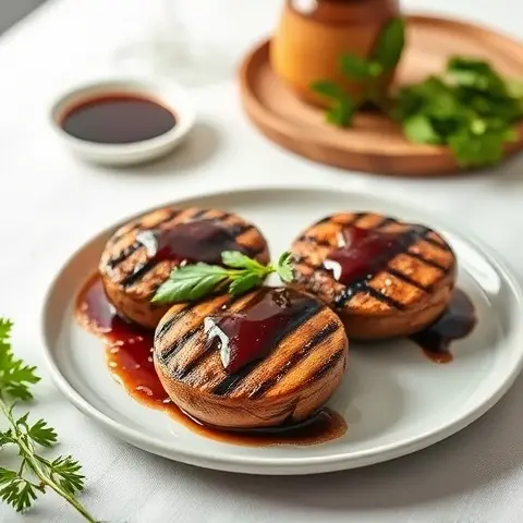 Grilled Portobello Caps with Balsamic Reduction