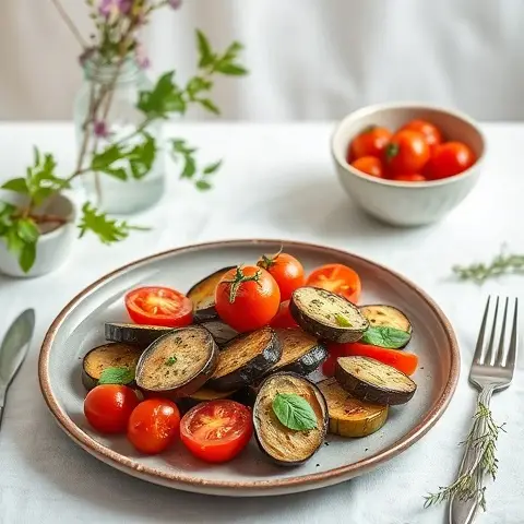 Herbed Eggplant and Tomato Breakfast Bake