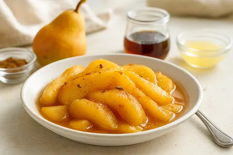 Warm Pear Compote with Cardamom